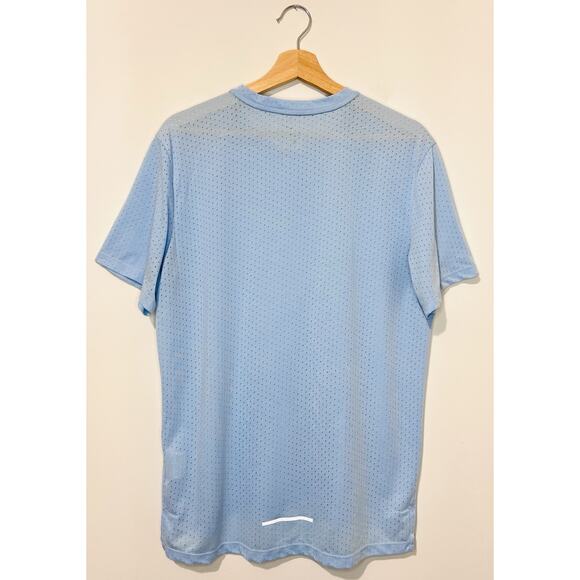 Nike Running Dri Fit Mens T Shirt M Blue Short Sleeve Crew Neck Fitted Logo - Picture 2 of 7